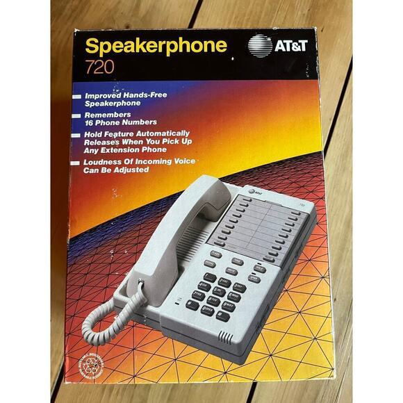 Vintage AT&T Speakerphone 720 w/ original box. hands free speaker, Stores 16 #'s - Picture 1 of 6